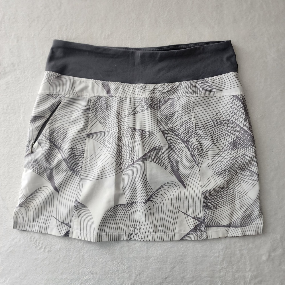 Tuff Athletics Skort Womens M Gray White Activewear Tennis Running Zip Pocket